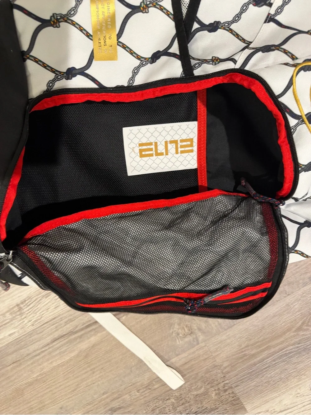 Nike Hoops Elite Pro Printed Backpack-White Chains
